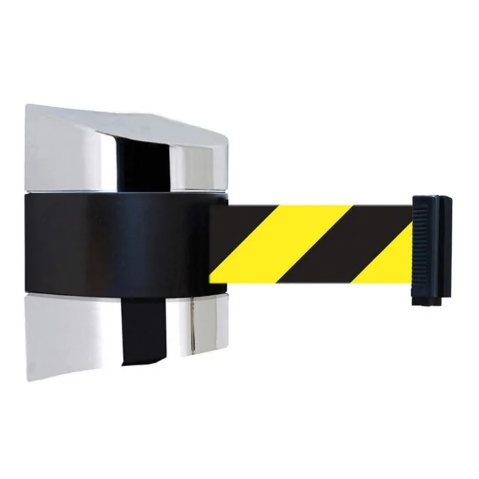 Steel Wall Mount Stretch Belt Barrier with 10 Meters Warning Retractable Strap for Supermarket Warehouses