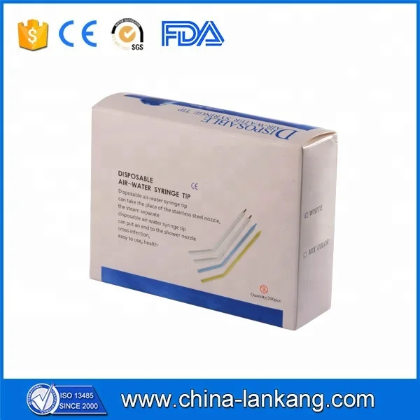 
High quality colourful dental syringe tips/3 ways air water large plastic syringes 