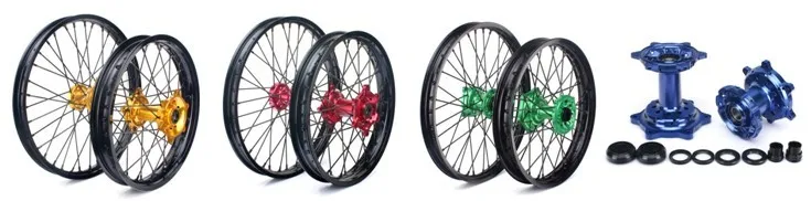 Complete Universal Including Red Hubs motorcycle wheel Stainless Steel Spoke  Motorcycle Aluminum Wheel Set