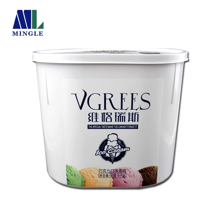 
6L Food Grade Plastic Oven Safe Disposable Ice Cream Container 