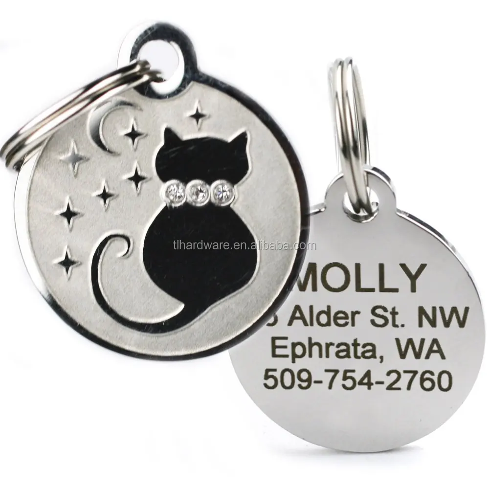 Factory wholesale zinc alloy dog paw tag stainless steel cat tag Custom Pet Dog ID Metal Tag With Engraving Logo