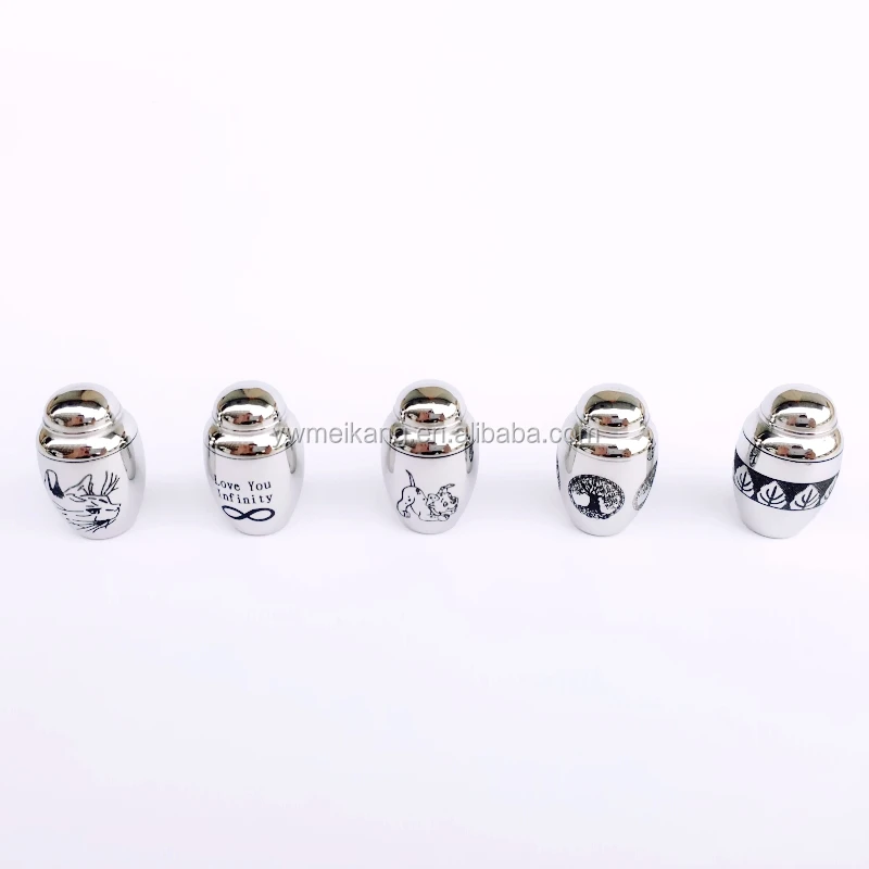 Pet Memorials Silver Tone Stainless Steel Tiny Small Pet Cremation Urn