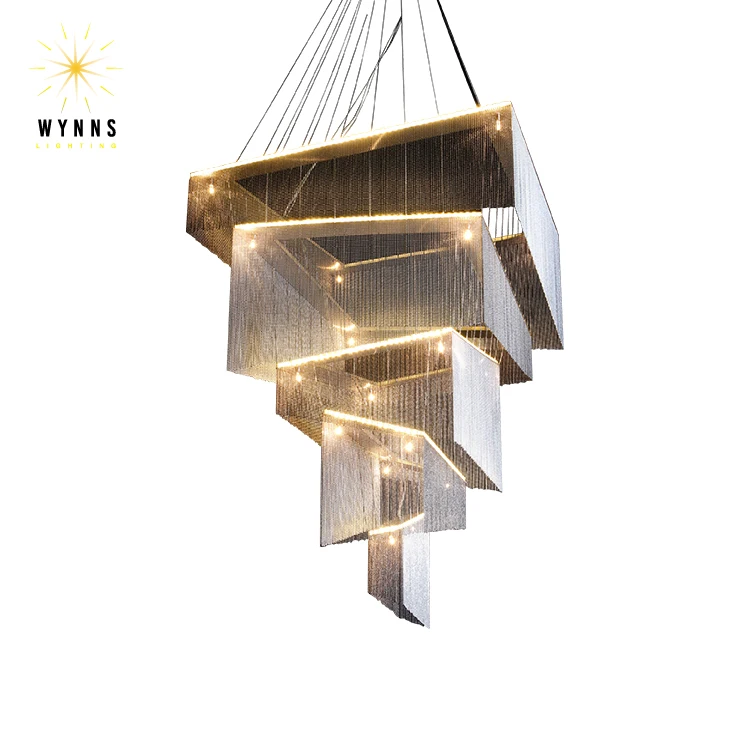 Luxury Modern Iron LED Hanging Lamp Custom-Made Large Metal Pendant Lighting Glass Home Hotel Decorative Chandelier OEM ODM