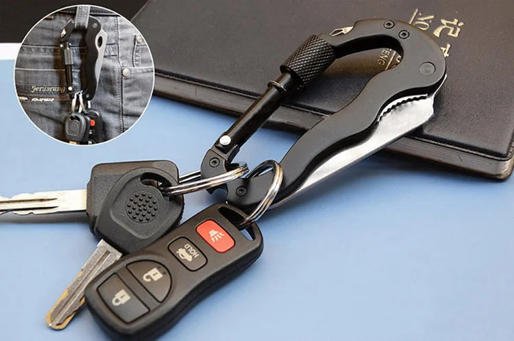 Multi carabiner tools folding carabiner knife