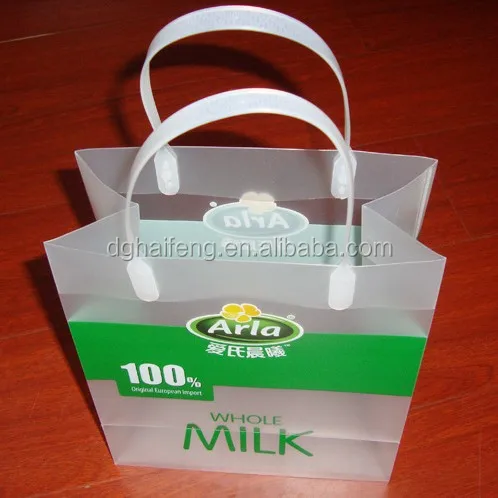 HDPE material plastic bag with plastic handle bag for shopping bag