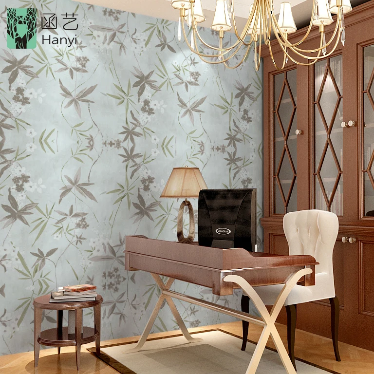 Eco-friendly pvc vinyl beautiful flower wallpaper designs simple islamic wallpaper