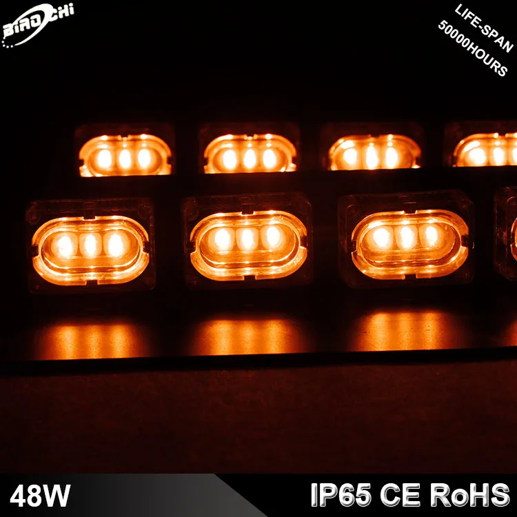 
48W vehicle LED strobe warning visor mounted light bar/LED emergency light 