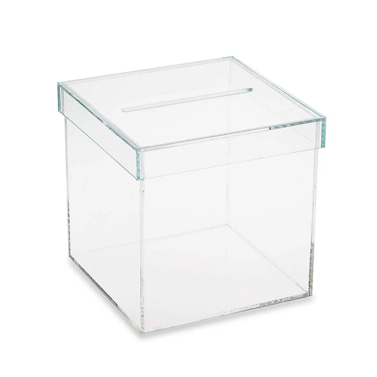 Wholesale acrylic suggestion money box acrylic charity ballot donation boxes and brochure holder