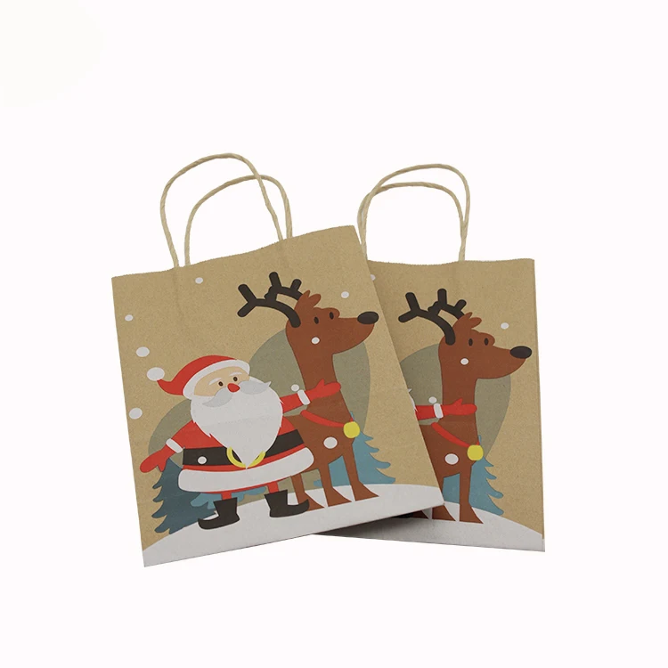 Wholesale bag gift Cheap Price Tote Bag Custom Gift Foldable Kraft Paper Christmas gift bag