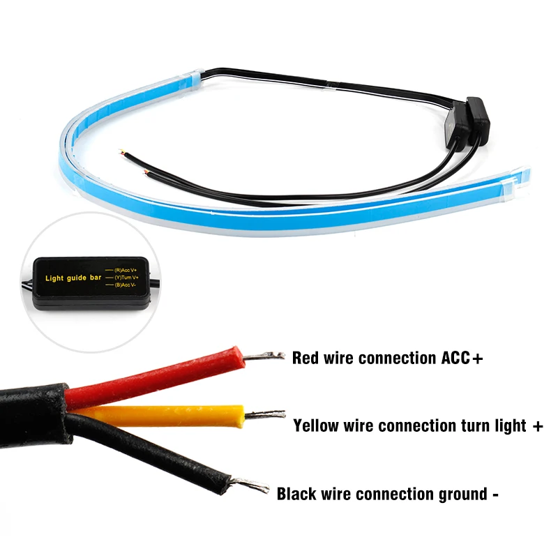 30CM 45CM 60CM led drl Daytime Running Lights White Headlight LED Amber Turn Light drl Strip For Headlight car led strip light