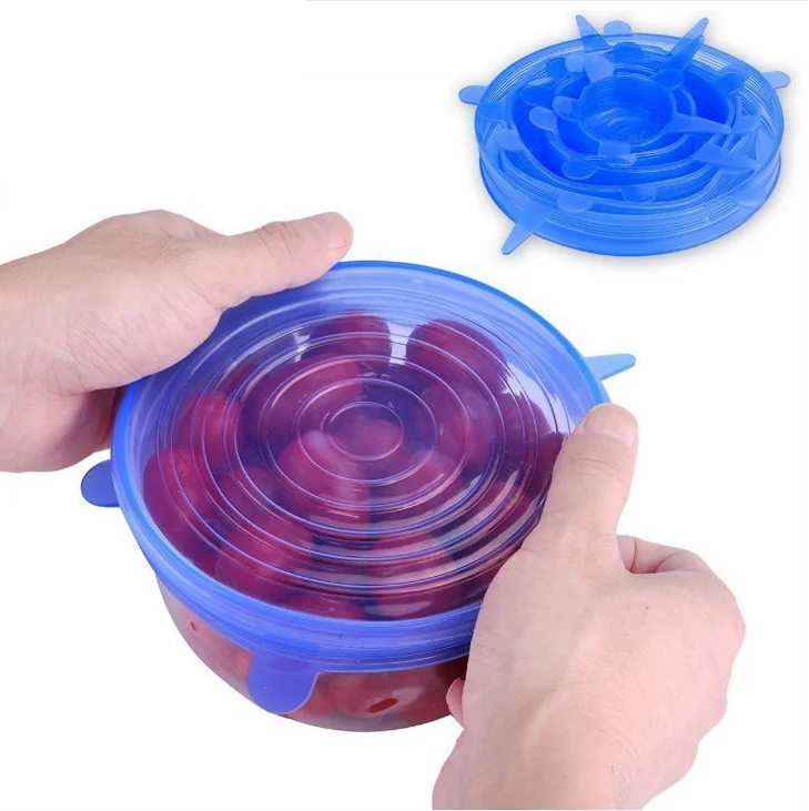 Best Seller Set of 6 Silicone Pot Cover Lid, Fresh Silicone Food Cover
