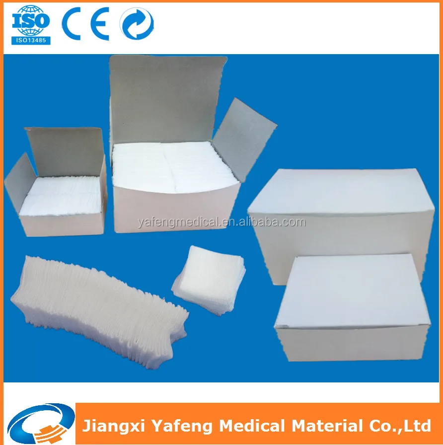 Absorbent Gauze Cotton Dental Sponges Fabric Swabs /Medical Folding Gauze Pads hemostatic Compress pads(gaze/gaza/garza/gasa)