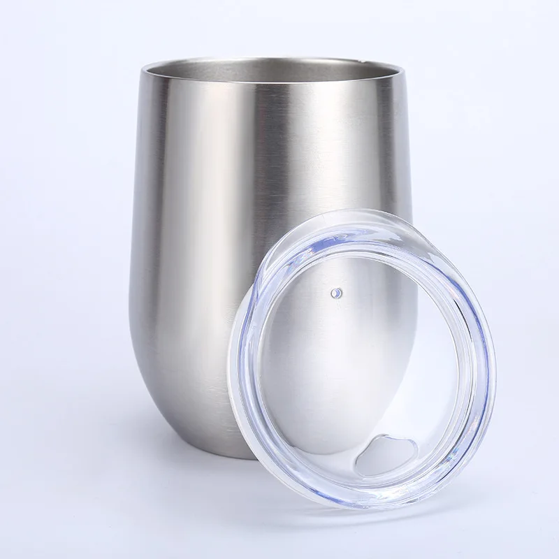 12 oz Egg Shaped  Stainless Steel Vacuum Insulated Wine Beer Tumbler Wholesale with Lid