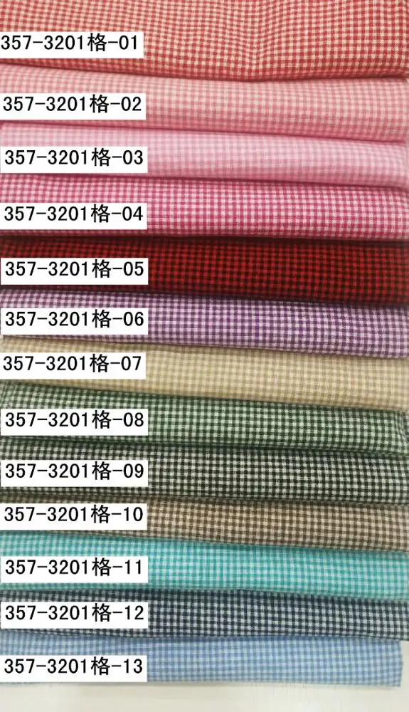 
Ready Bulk 100% Cotton 32S Yarn Dyed Gingham Check Fabric 