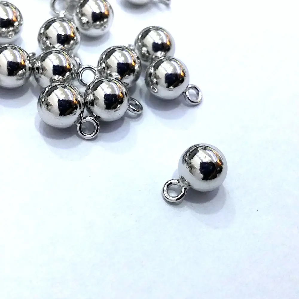 H708/4m + кольцо серебряный шар с петлей ювелирные изделия очаровательное родиевое покрытие