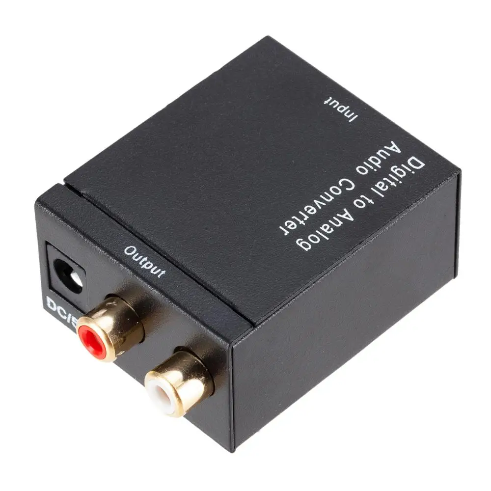 Digital Optical Coaxial Toslink Signal to Analog Audio Converter Adapter RCA Digital To Analog Audio Converter