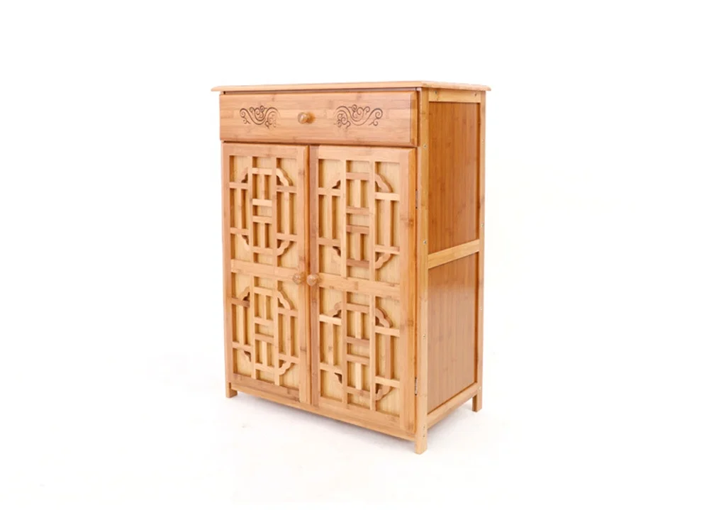 
wholesale bamboo wood shoe rack cabinet furniture with drawers storage for home saving space 