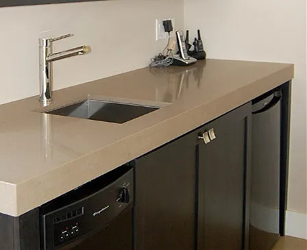 Haiku Beige AS-117 Polished Artificial Quartz Stone Slabs Dining Table Tops, Countertop