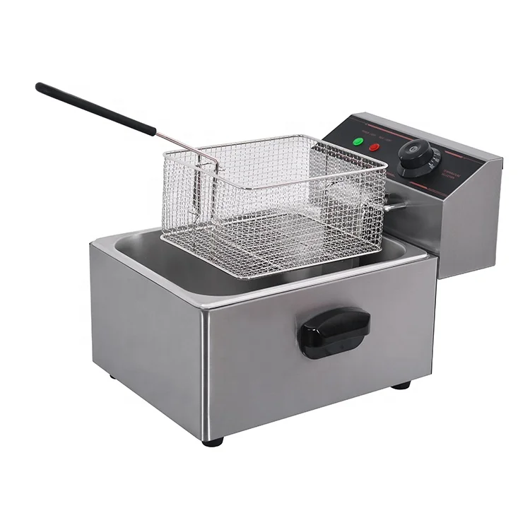 Smokeless deep fryer for potato twister deep fryer single basket gas deep fryer