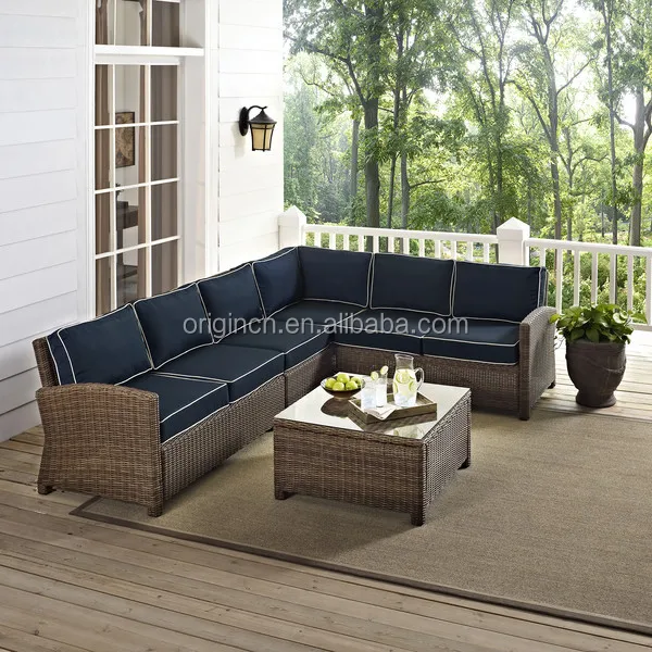 Modular Quality Sofa Patio Furniture Round Wicker Corner Chairs Sofas Set