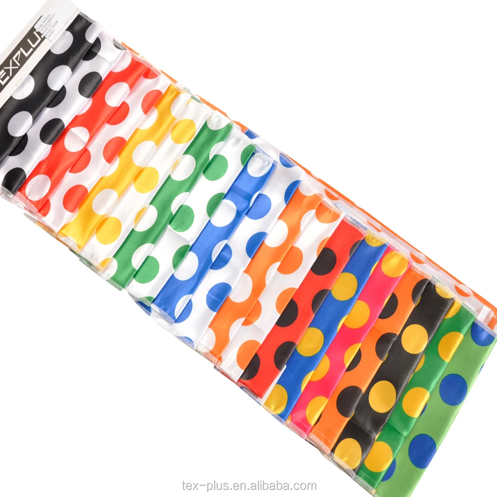 Dots style printed silk satin material fabric for christmas carnival festival decoration