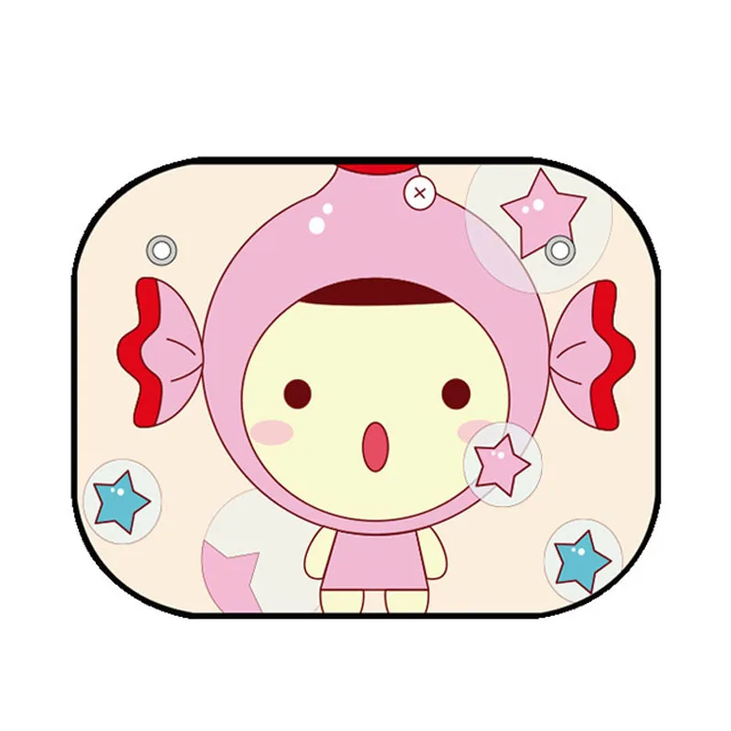 Car Window Foldable Cartoon Sunshade with Suction Cup