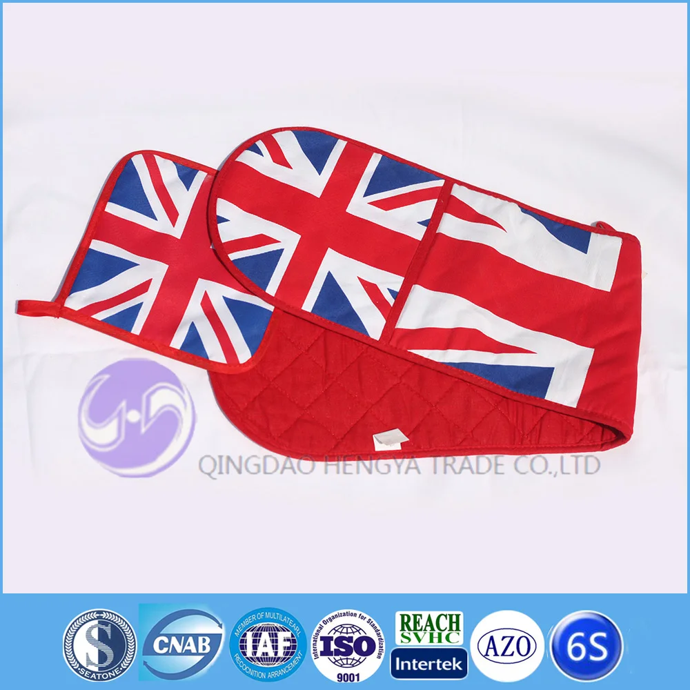 Custom design heat resistant cotton double oven mitt