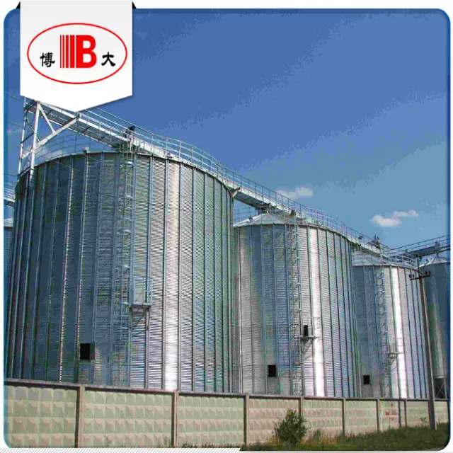 
Corn storage steel silos with flat bottom silos equipped with sweep auger 