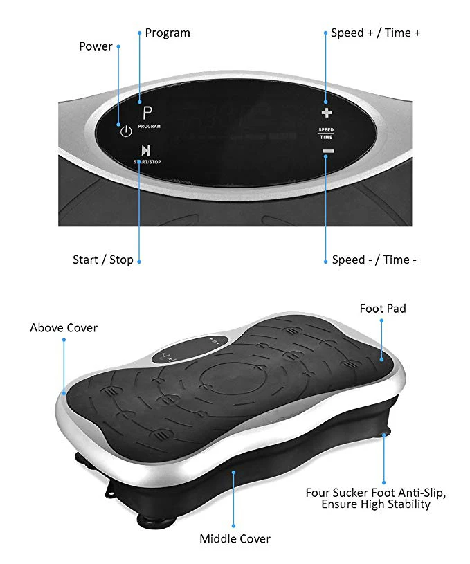 
Hot sale vibration machine plate vibrator crazy fit massage 