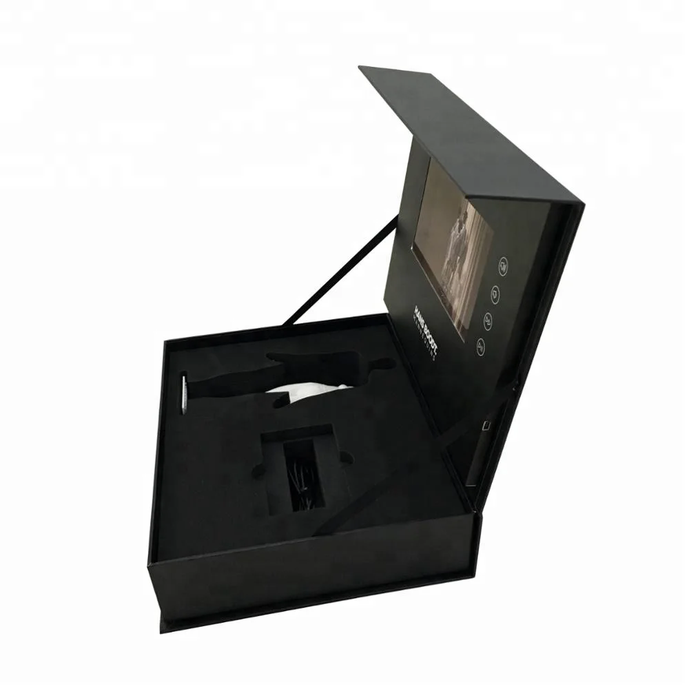 
Customized 7 inch jewelry advertising gifts lcd screen video gift box 