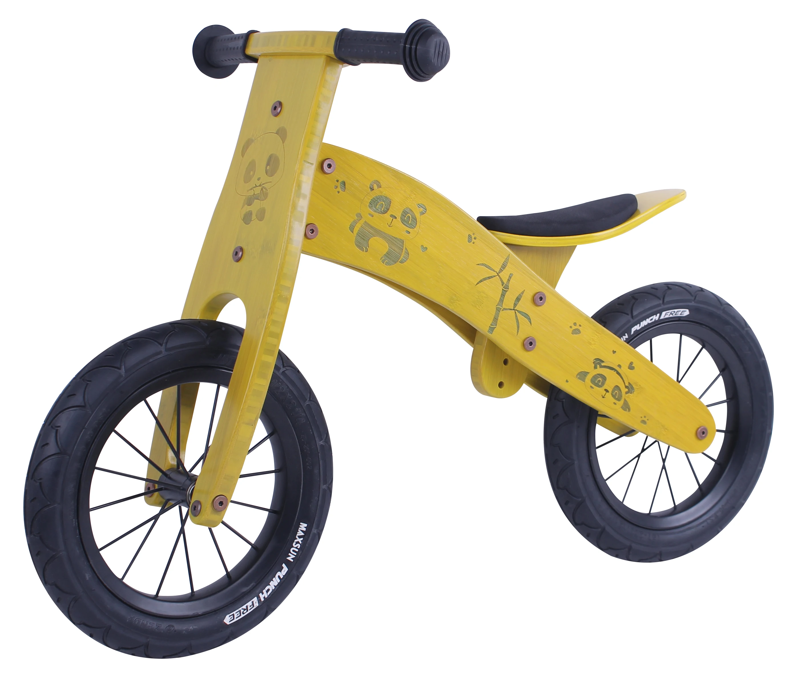 12 Inch Wooden Bamboo Balance Bike Kids Bicycle