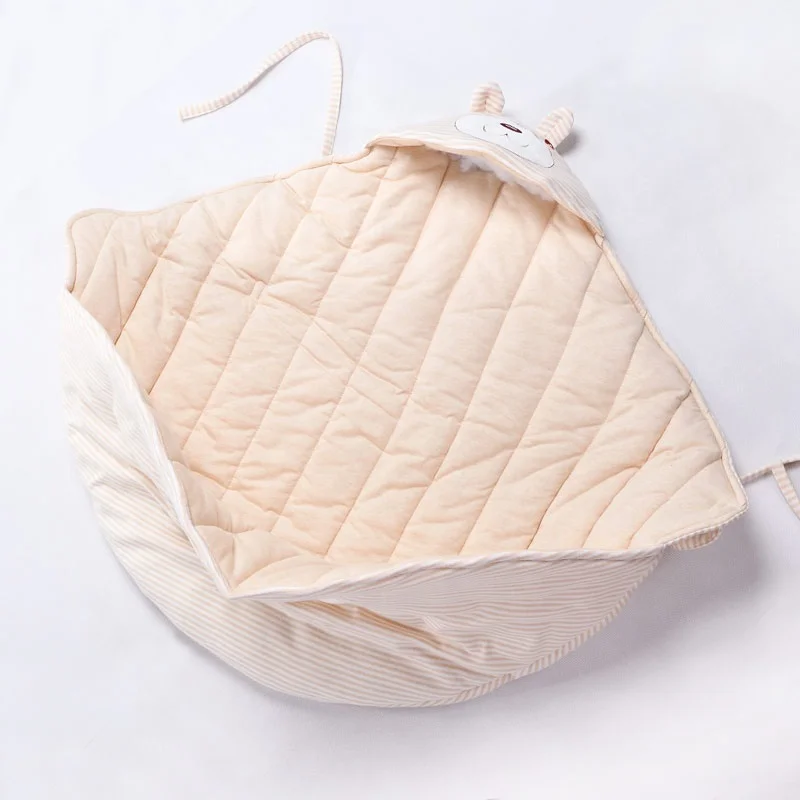 Cute fan pattern natural colored cotton Baby new born Swaddle Blanket