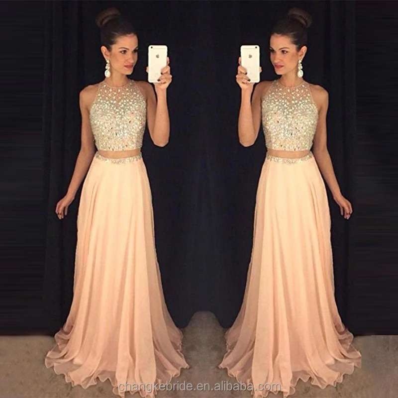 Fashion Prom Dresses Long Two Pieces Party Prom Gown Women Party Dress Western Dress Design