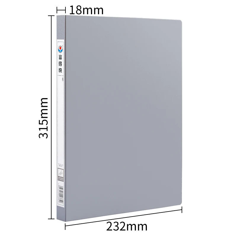 Fudek Custom Logo PP Plastic Clamp Binder A4 Size Commercial Metal Clip File Folder