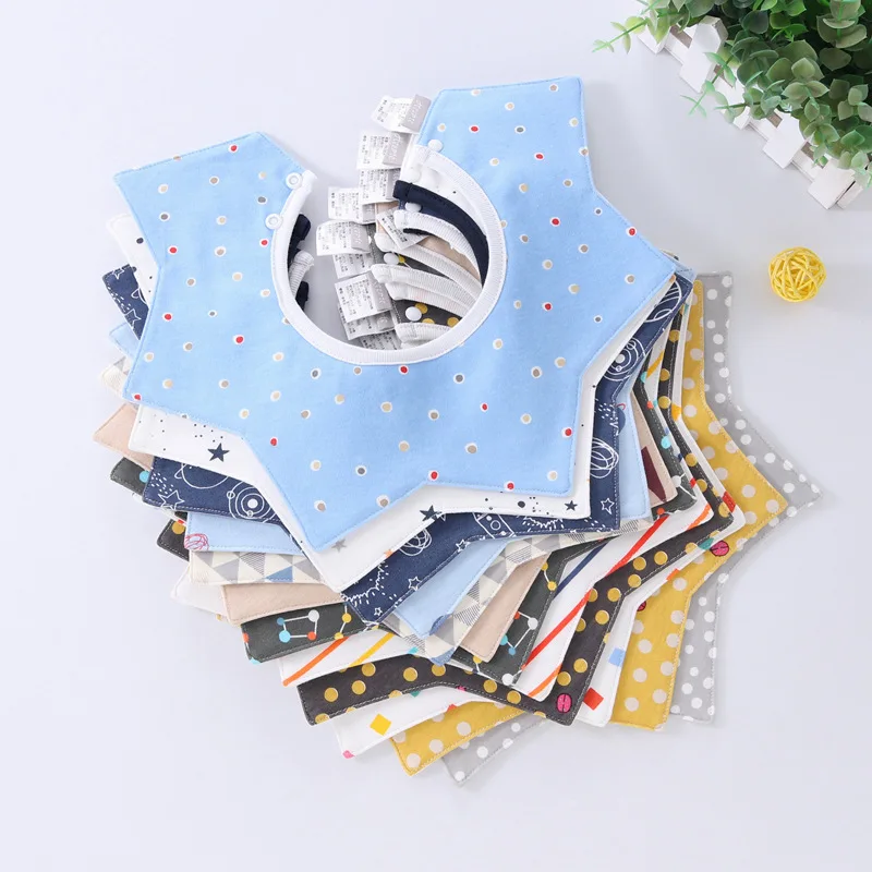 Детские хлопковые нагрудники с круглым вырезом, 360 градусов, фартук в форме цветка для новорожденных, нагрудники и Слюнявчики с лепестками для младенцев