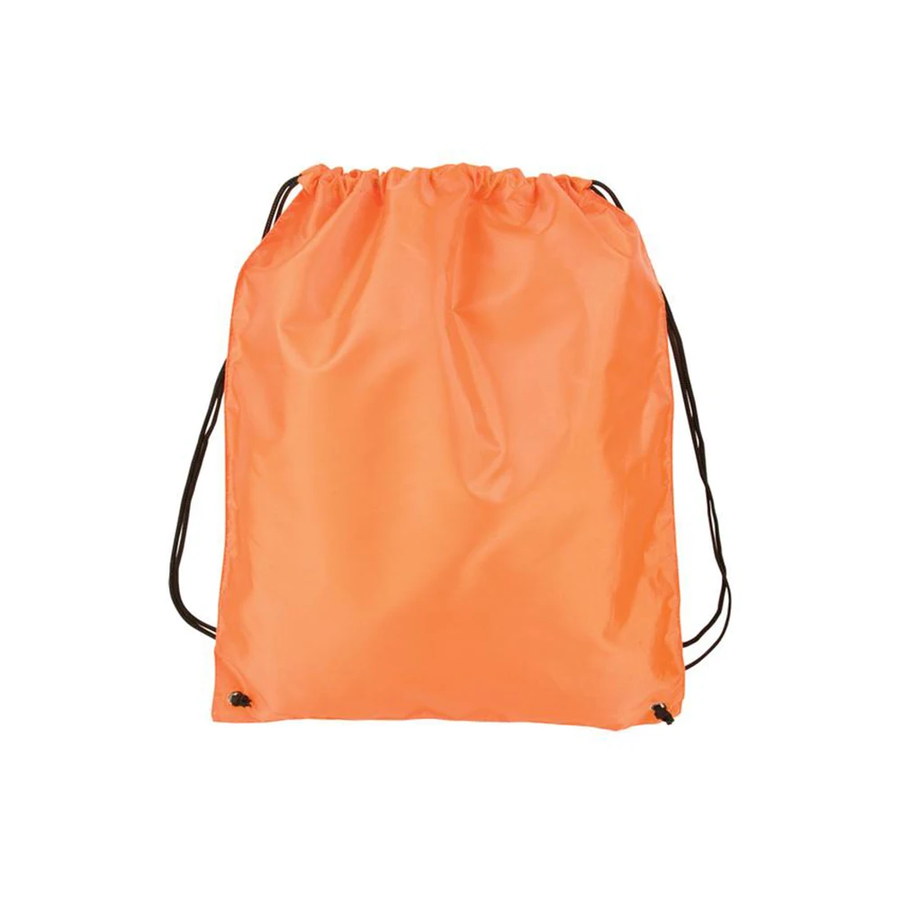 Reusable orange nylon/ polyester drawing string bags,Eco-Friendly polyester drawstring bag