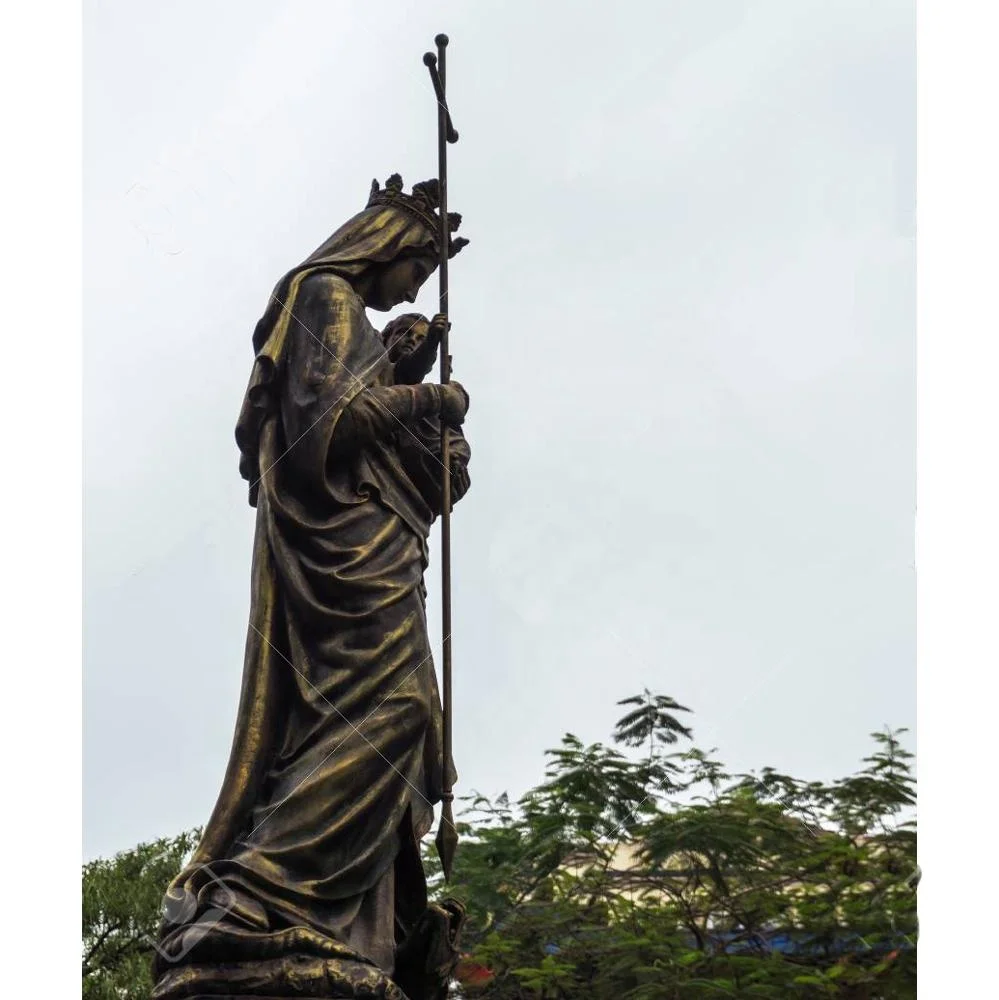 Church art virgin mary and baby jesus figure outdoor decoration custom bronze catholic religious statues Onlyart