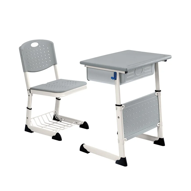 Iron child school furniture desk and chair set