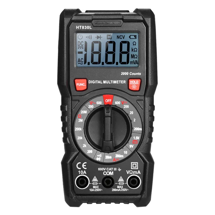 HT830L Low Price LCD Display with Backlight 2000 Counts Digital Multimeter Manual