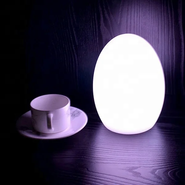 SZ-B1419 Hot sale fashionable egg shape remote control rechargeable led color changing table lamp