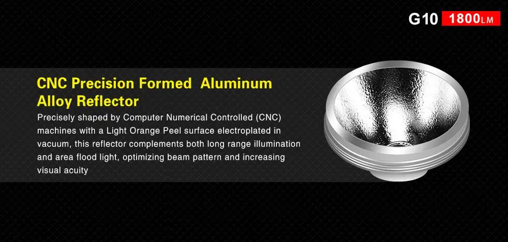 KLARUS G10 1800 Lumens Micro-USB Rechargeable Intelligent Powerful Flashlight