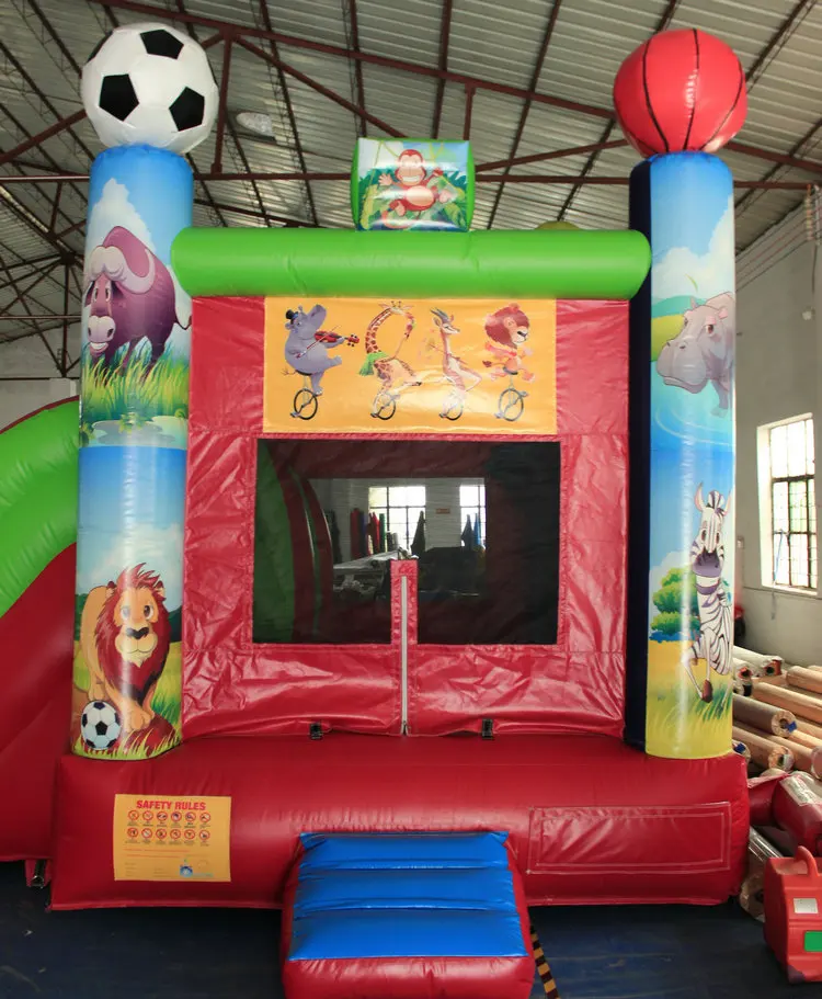 
Mini Inflatable Bouncey Castle WIth Slide Animal Theme Children Air Games House 