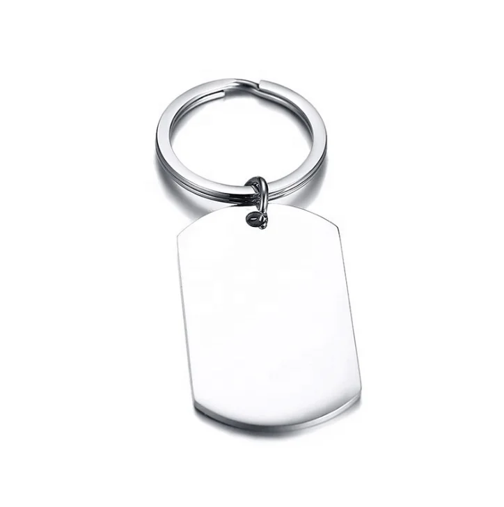 Металлический пустой брелок с логотипом на заказ, продолговатый металлический именной сублимационный брелок, железный брелок