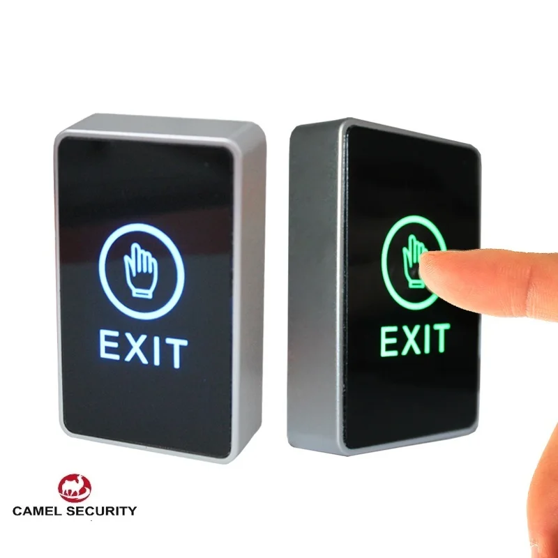 Акрил черный сенсорная кнопка 12 В NC без COM двери выхода кнопка переключатель для контроля доступа со светодиодной площади тип