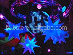 Надувной светящийся воздушный шар диаметром 2 м подвесной со звездами для вечеринки