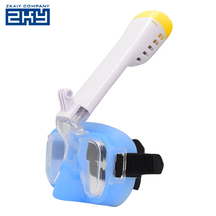 Профессиональная силиконовая маска для подводного плавания с легким дыханием и креплением на 180 градусов