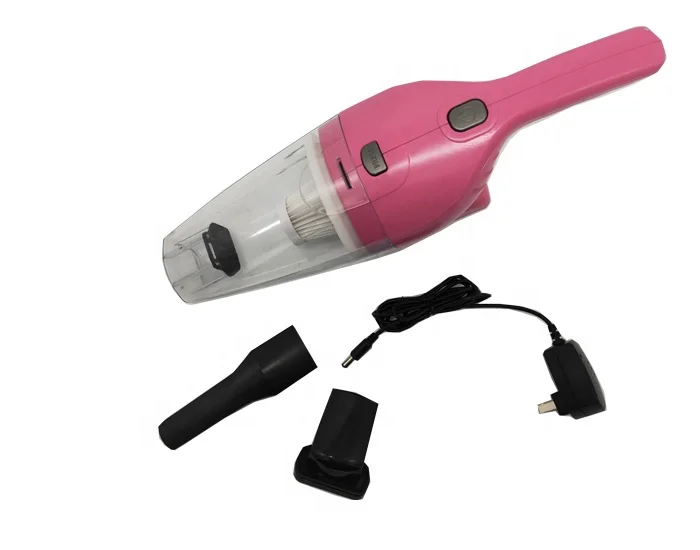 new plastic cordless rechargeable  pink 7.4V lithium battery portable vacuum cleaner for car and house cleaning