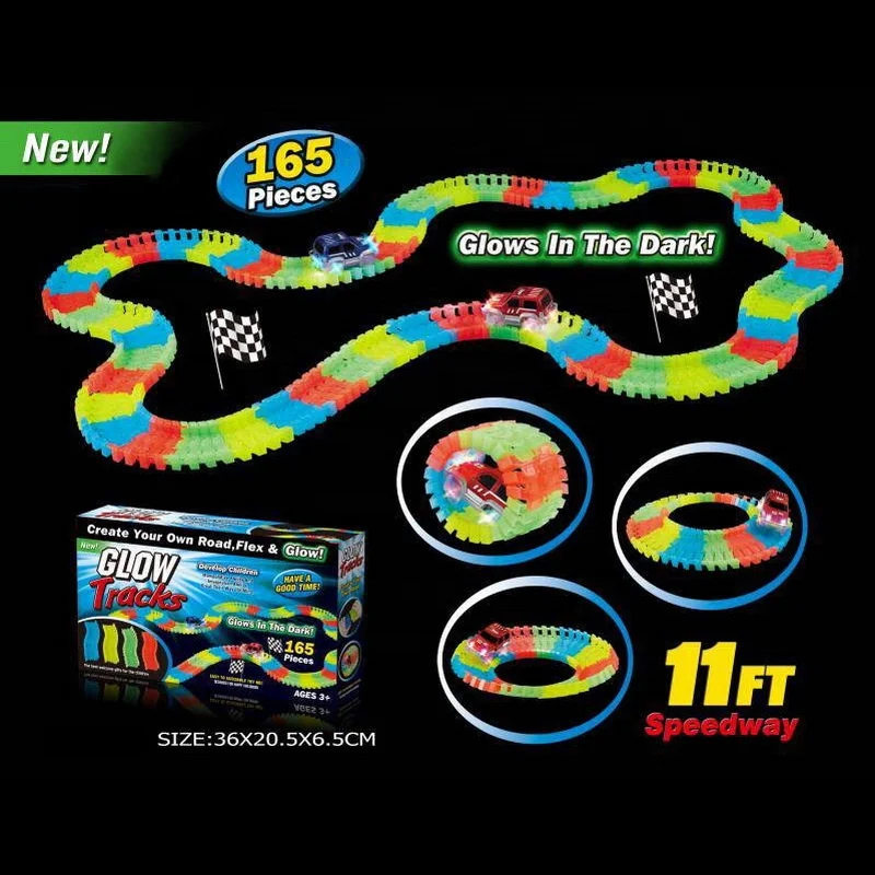 
New Arrival 360pcs Classic Glow Race Track Slot Race Car Racer Game Railway Toy 