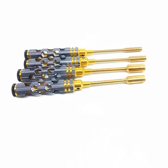 4-Piece Metric Nut Driver Set (4.0, , 5.5, 7.0, 8.0mm)/4pcs Hex Socket Nut Driver Set /RC precision repair tool by CNC machining
