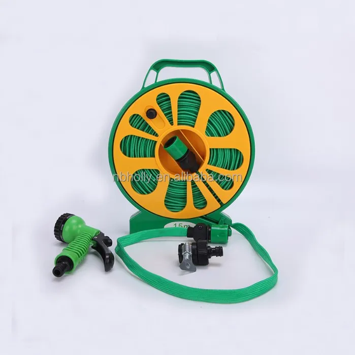 15M Retractable flat garden hose reel with hose